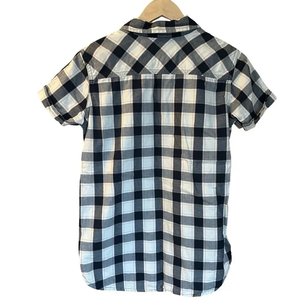 Carhartt Plaid Button Down Short Sleeved Shirt 100% Cotton Women’s S